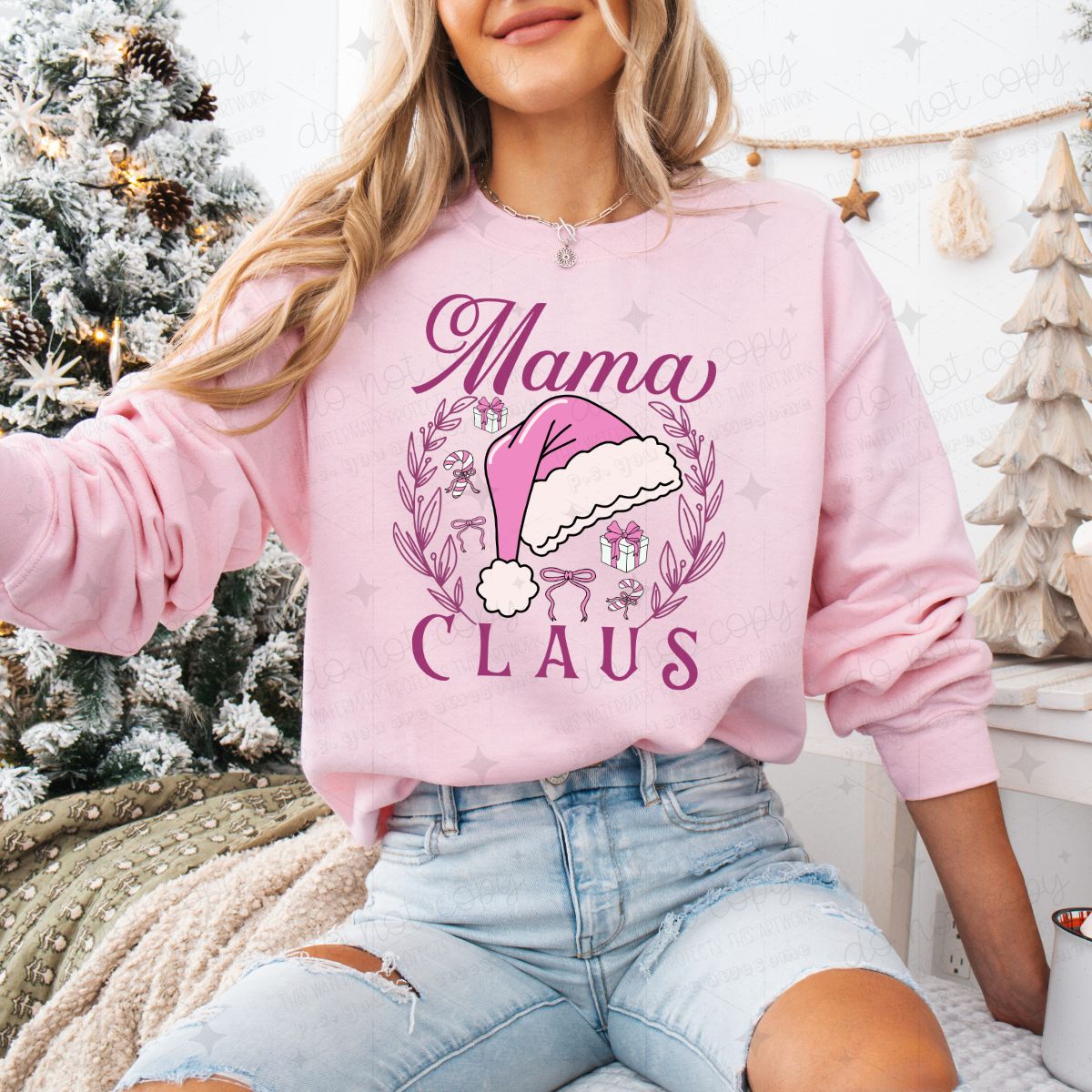 COQUETTE MAMA CLAUS - PINK - DTF TRANSFER