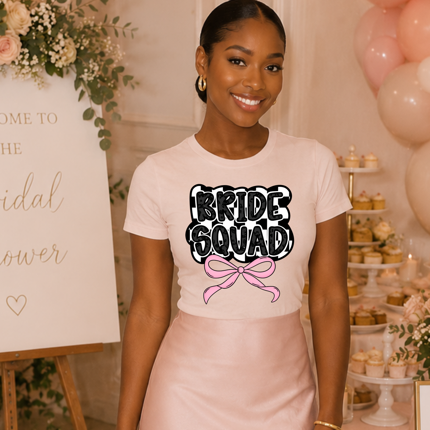 BRIDE SQUAD CHECKERED - DTF TRANSFER