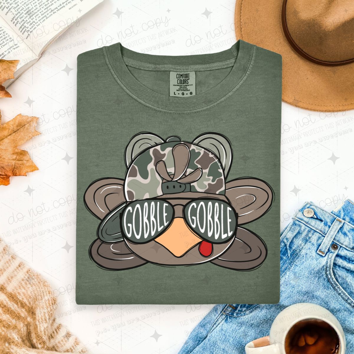 CAMO GOBBLE GOBBLE - BOY - DTF TRANSFER