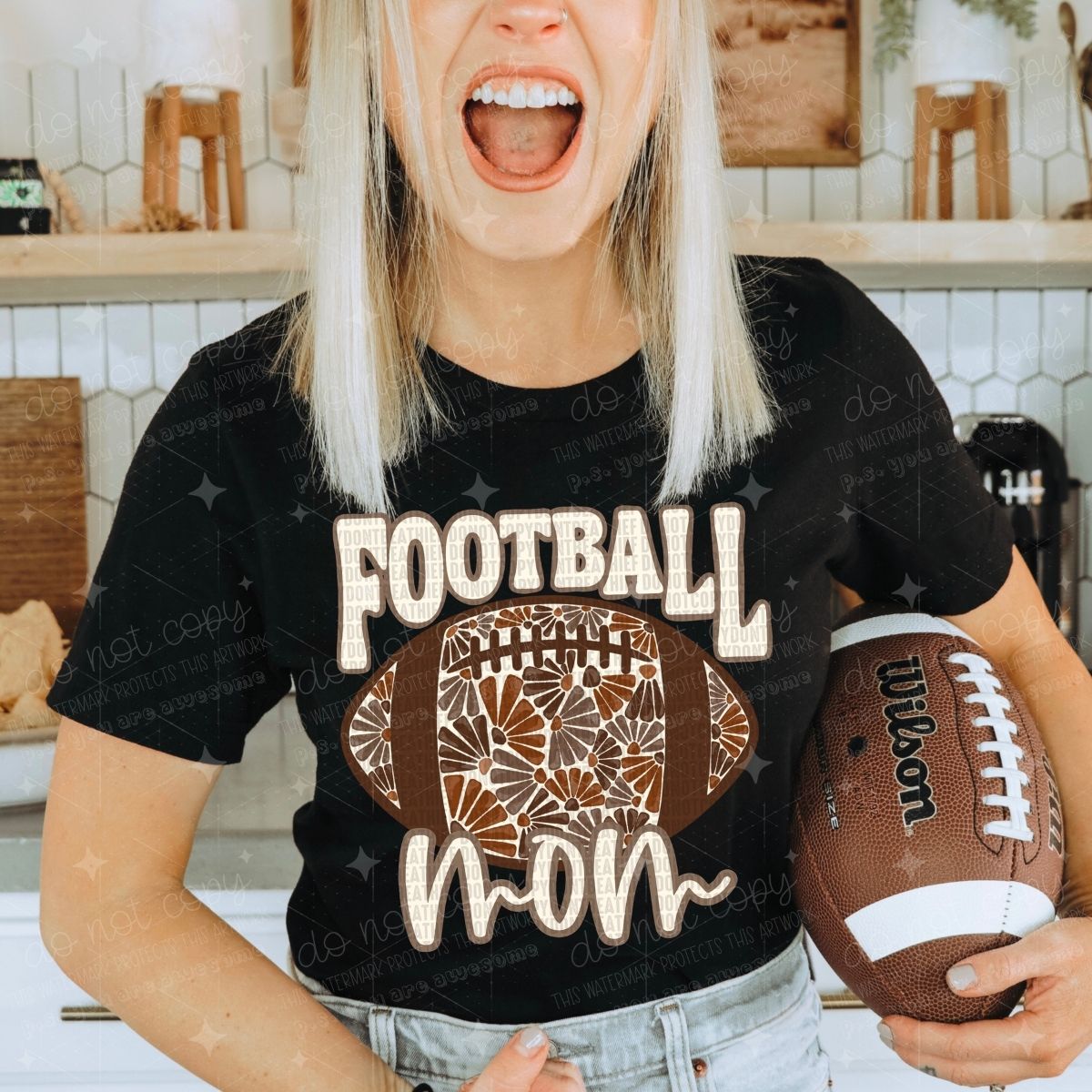 FLORAL FOOTBALL NAMES - DTF TRANSFER