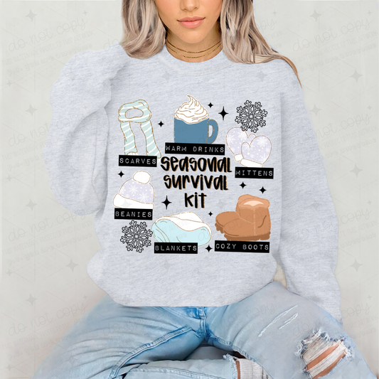 SEASONAL SURVIVAL KIT - FAUX GLITTER - DTF TRANSFER