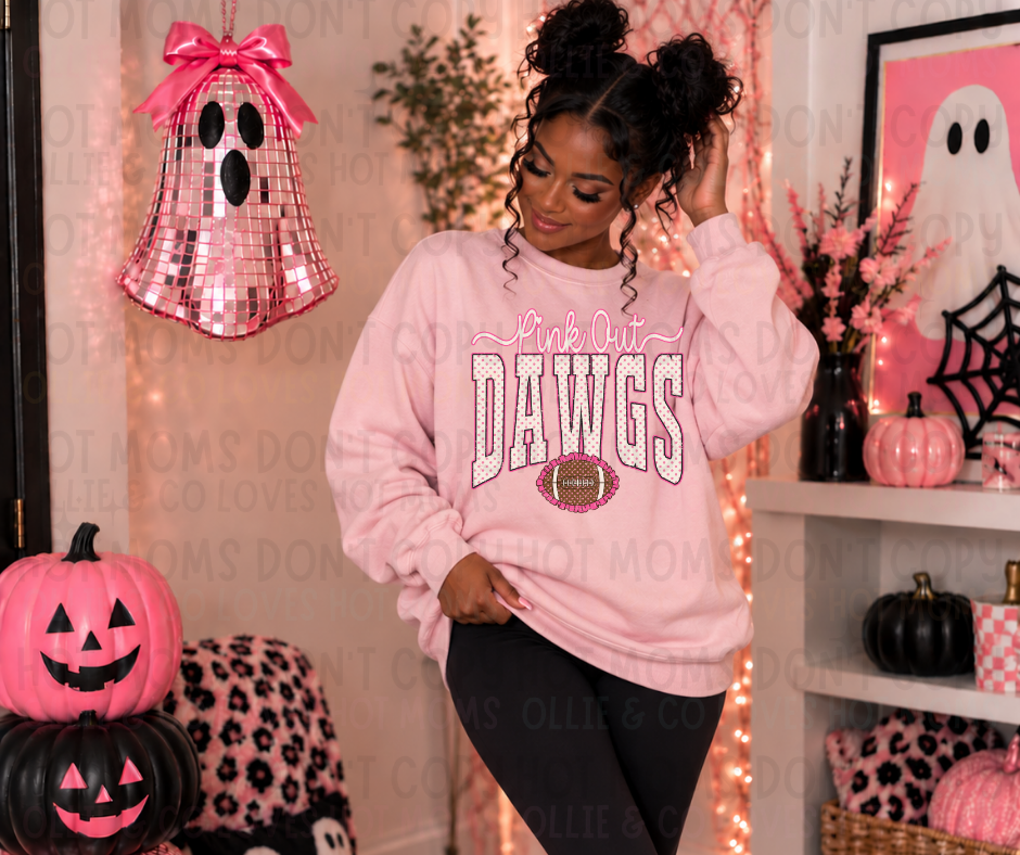 POLKA DOT PINK OUT MASCOTS - DTF TRANSFER