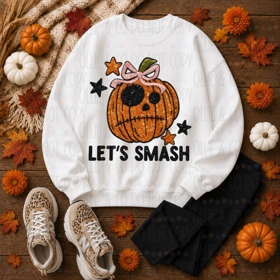 LET'S SMASH - FAUX SEQUIN - DTF TRANSFER