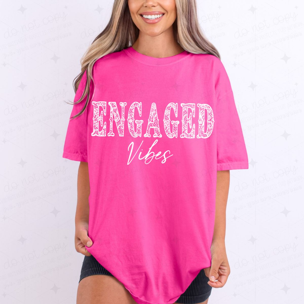 ENGAGED VIBES - FAUX LACE - DTF TRANSFER