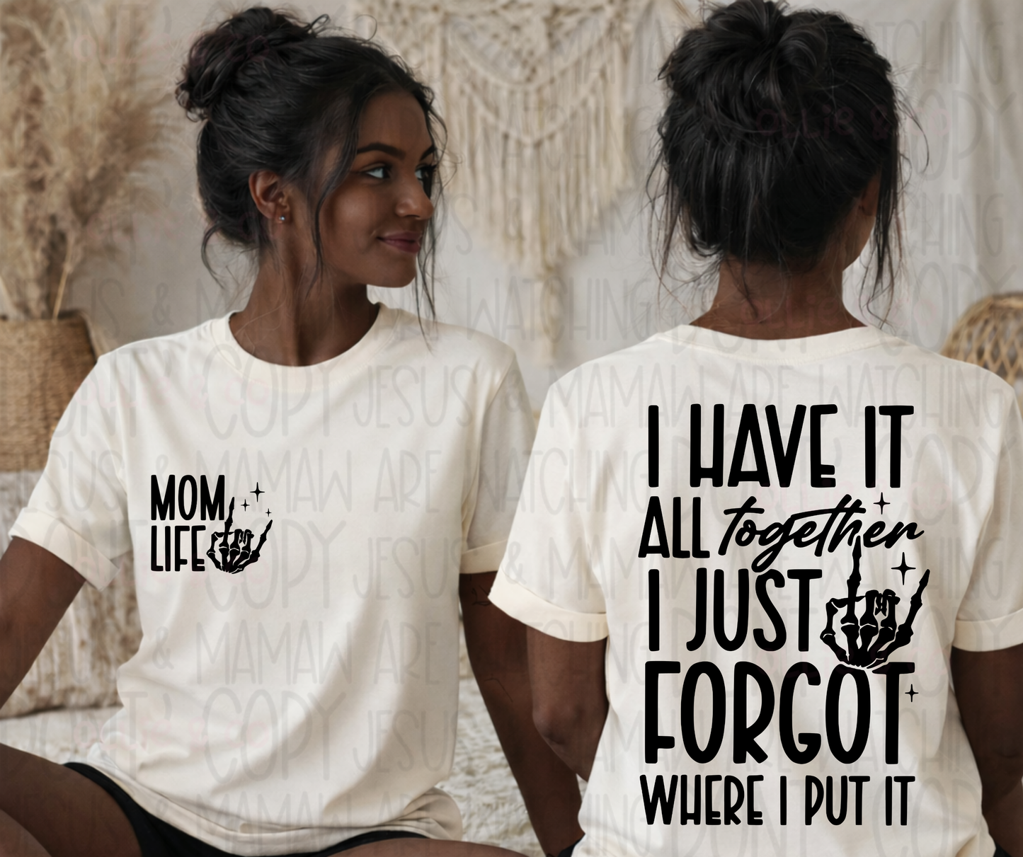 MOM LIFE - FRONT+BACK - DTF TRANSFER