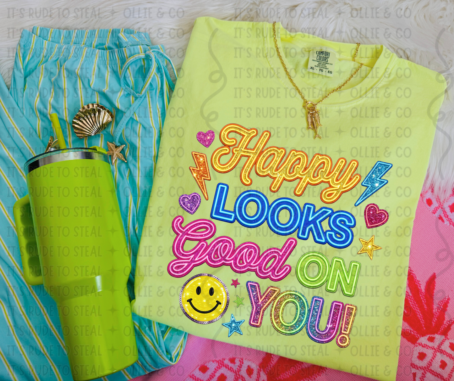 HAPPY LOOKS GOOD ON YOU RAINBOW - DTF TRANSFER