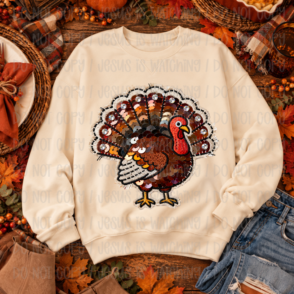 TURKEY - FAUX SEQUIN - DTF TRANSFER