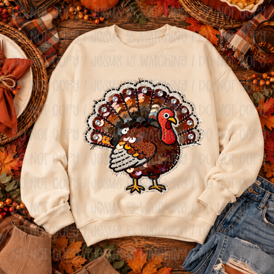 TURKEY - FAUX SEQUIN - DTF TRANSFER