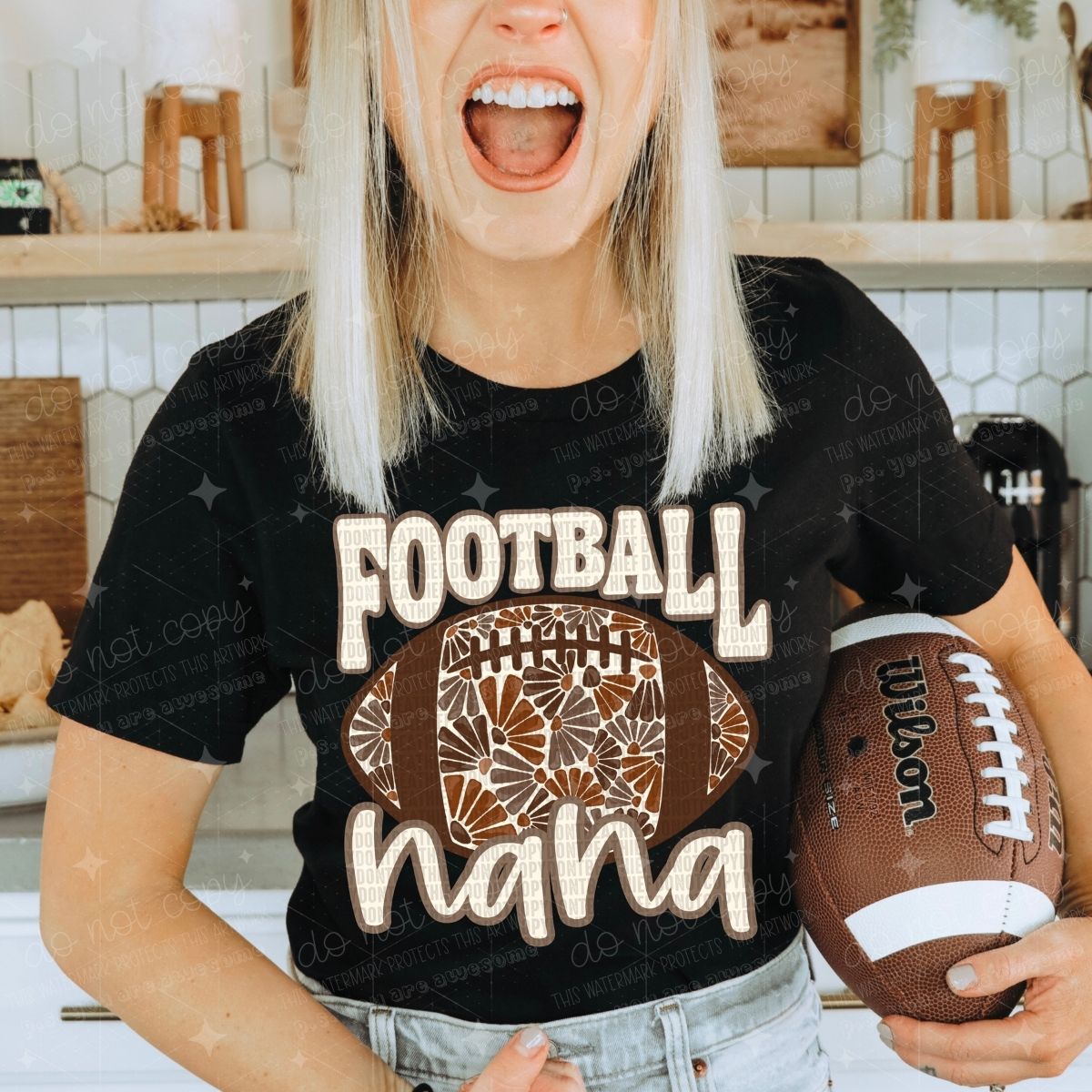 FLORAL FOOTBALL NAMES - DTF TRANSFER