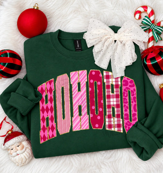 HO HO HO PINK RED - DTF TRANSFER