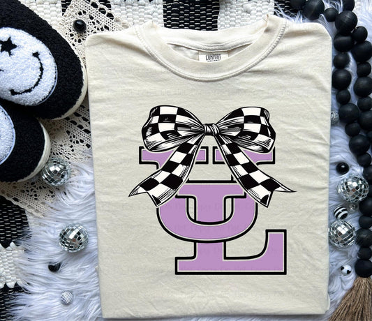 Custom Mascot Checkered Coquette Bow- MOCKUP ONLY