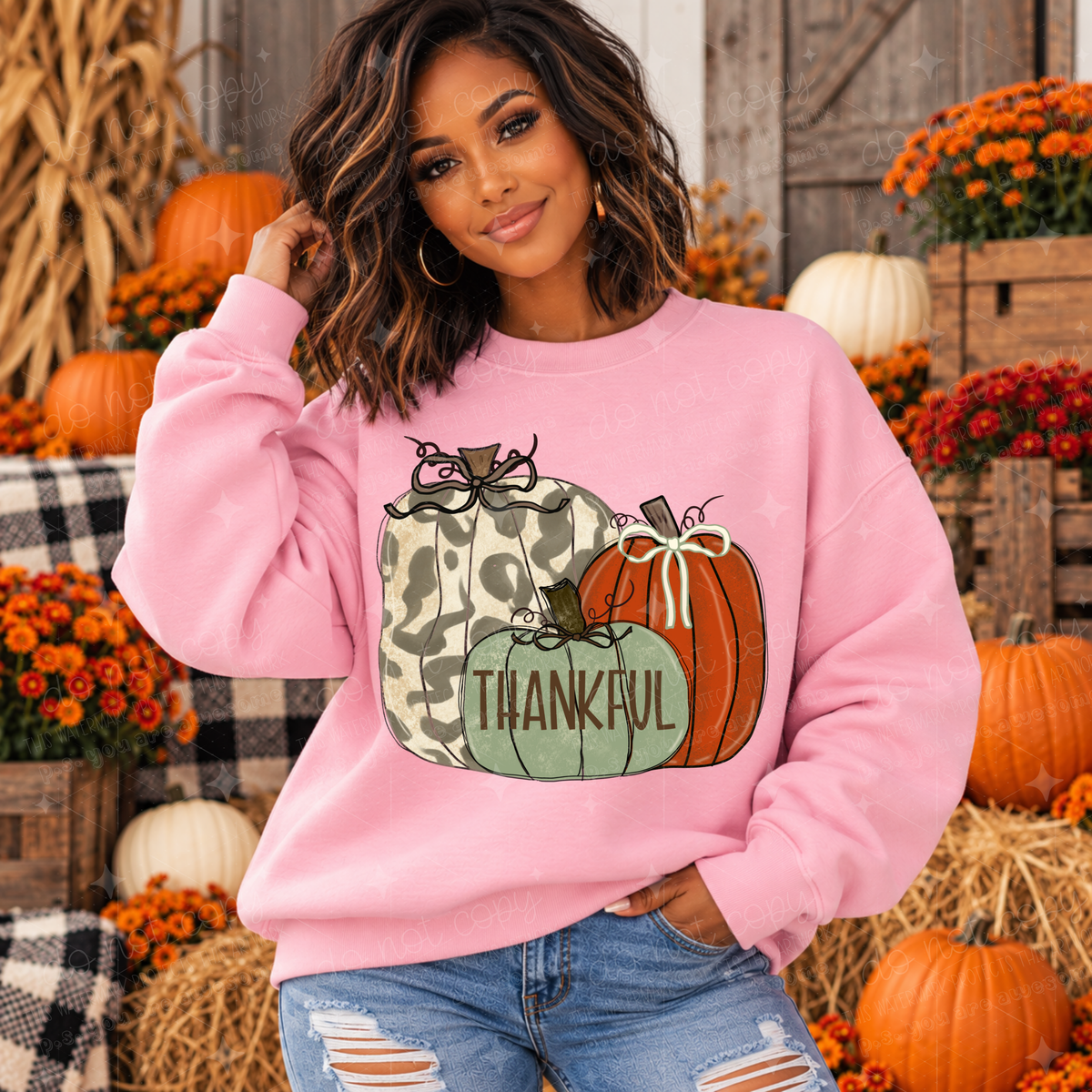 THANKFUL PUMPKIN TRIO - DTF TRANSFER