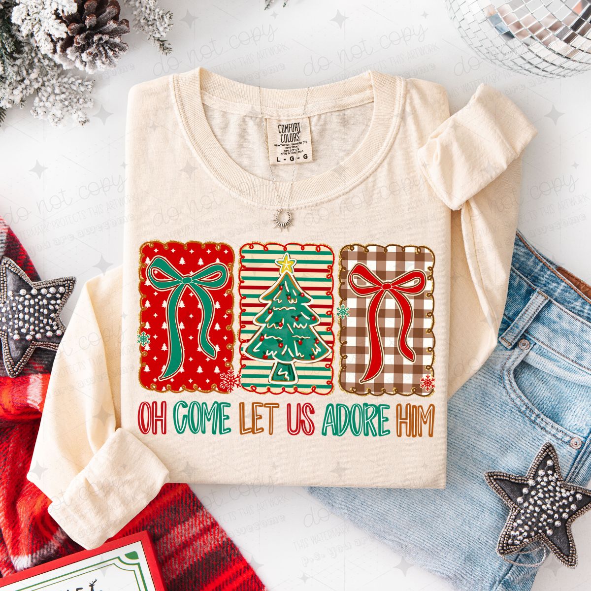 COQUETTE OH COME LET US ADORE HIM - DTF TRANSFER