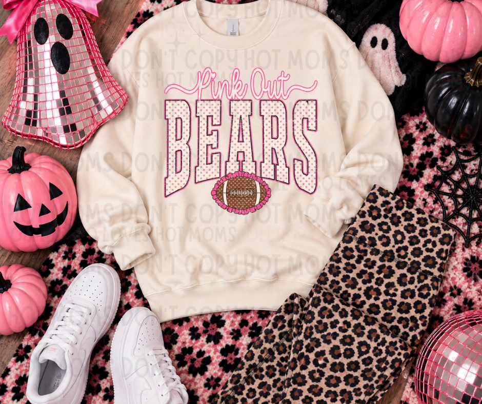 POLKA DOT PINK OUT MASCOTS - DTF TRANSFER