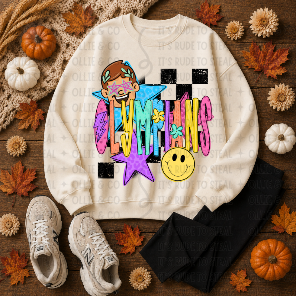 NEON CHECKERED MASCOT - DTF TRANSFER