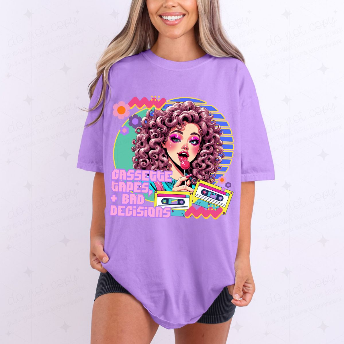 CASSETTE TAPES + BAD DECISIONS - DTF TRANSFER