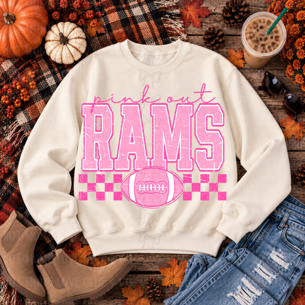 PINK OUT CHECKERED MASCOTS - DTF TRANSFER