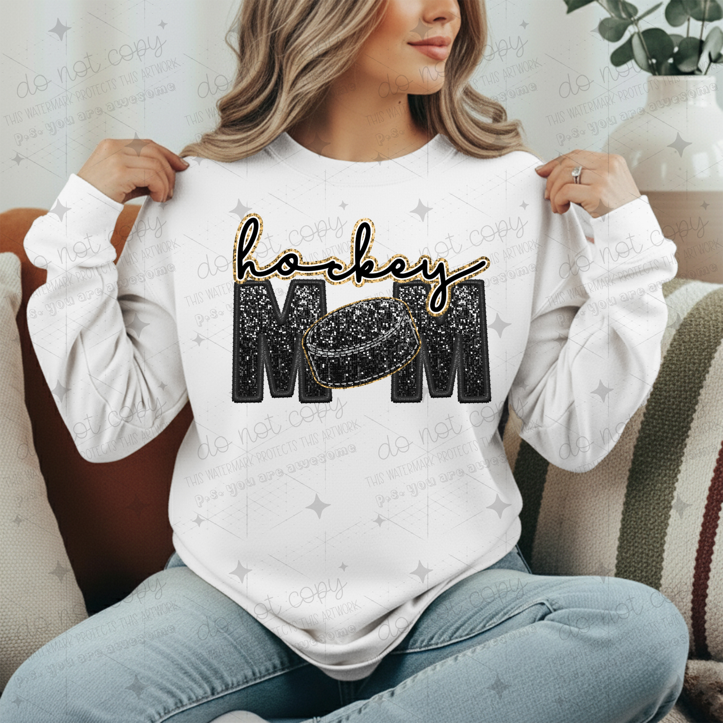 MOM SPORTS - FAUX GLITTER - DTF TRANSFER