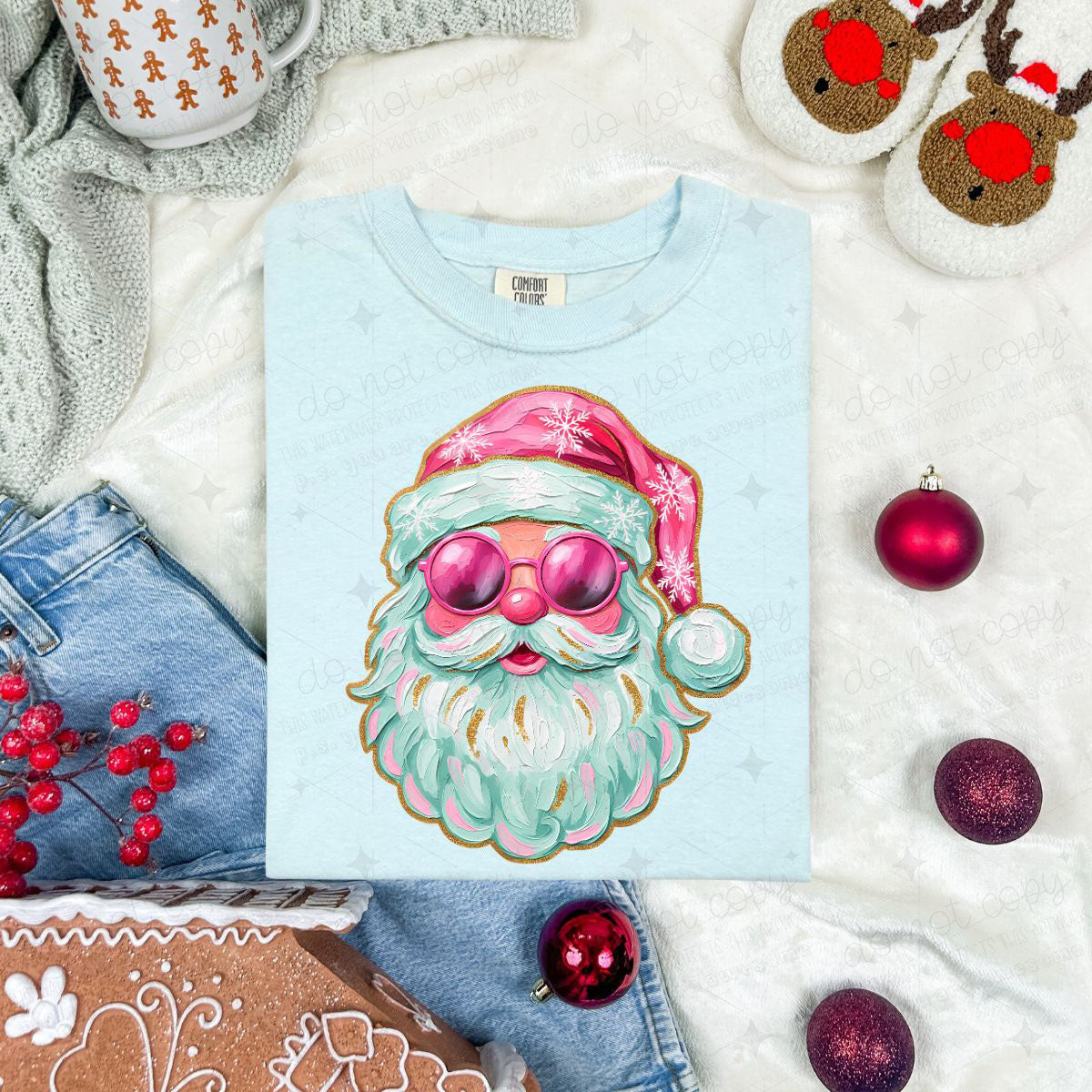 PAINTED COOL SANTA - DTF TRANSFER