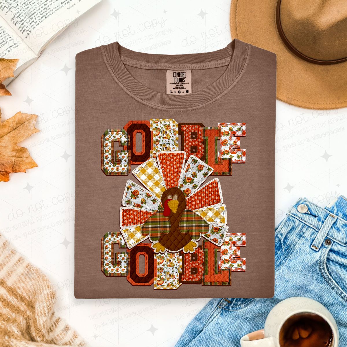 PATCHWORK GOBBLE GOBBLE - DTF TRANSFER