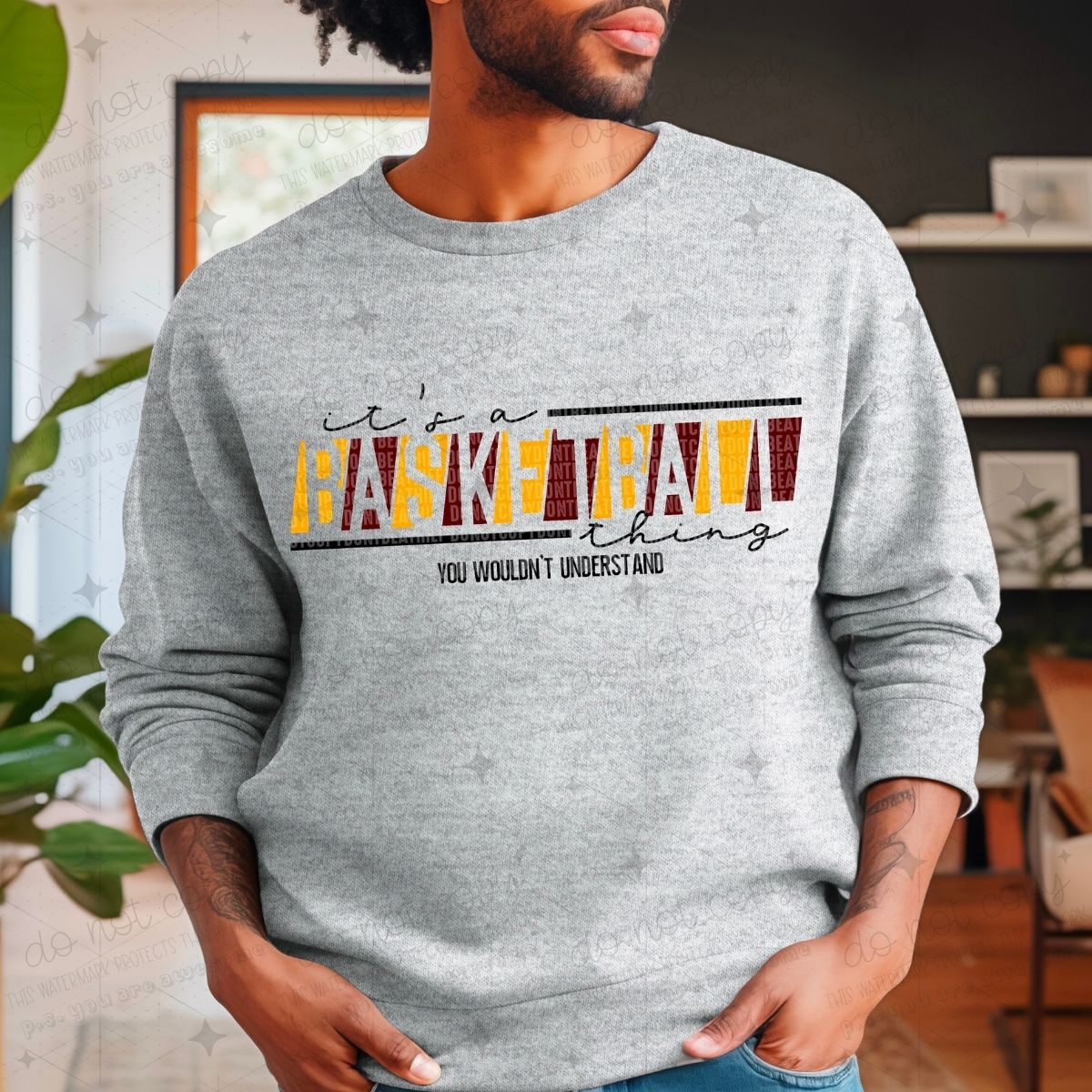 IT'S A BASKETBALL THING - MAROON/YELLOW - DTF TRANSFER