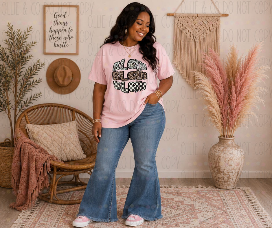 BLAH BLAH BLAH ANIMAL PRINT - DTF TRANSFER