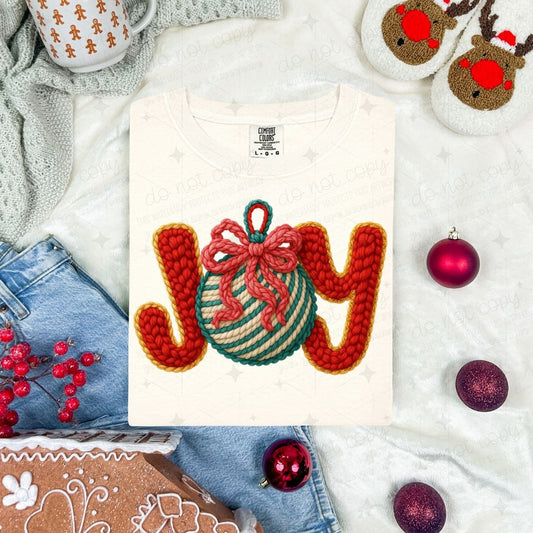 COQUETTE JOY WITH AN ORNAMENT - FAUX YARN - DTF TRANSFER