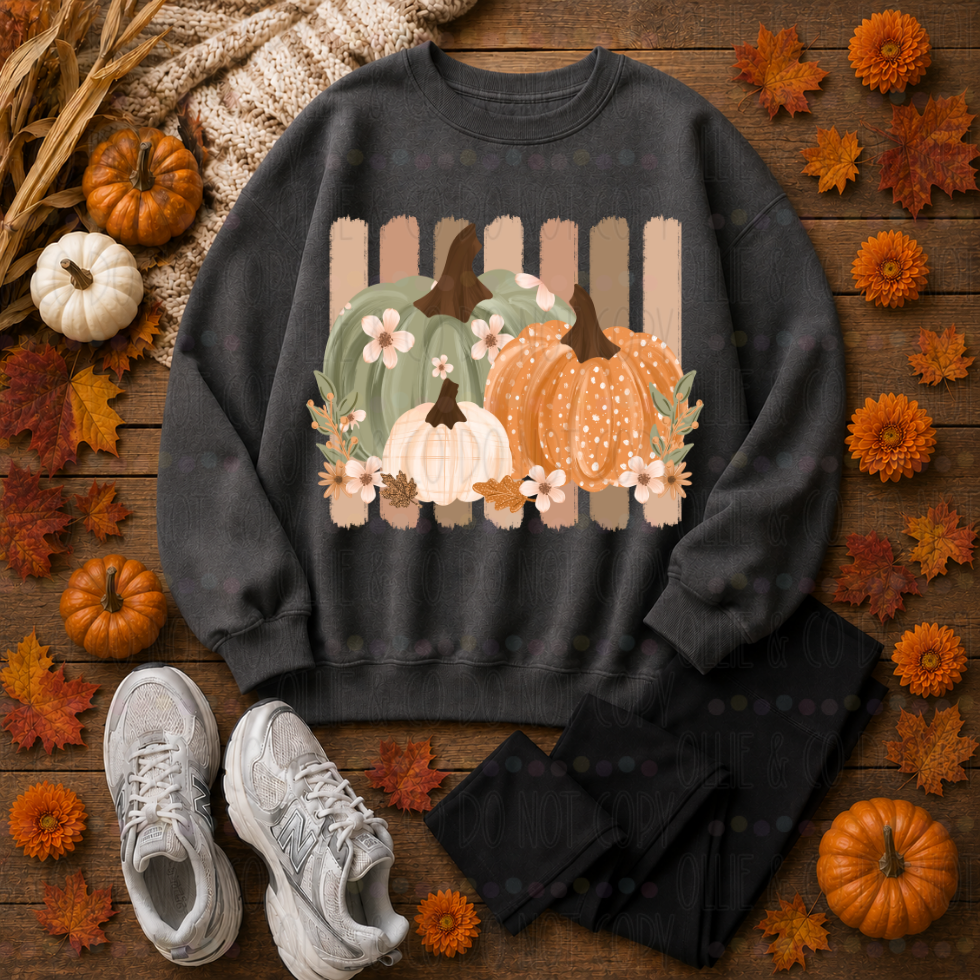 PUMPKIN BRUSHSTROKE STRIPE - DTF TRANSFER
