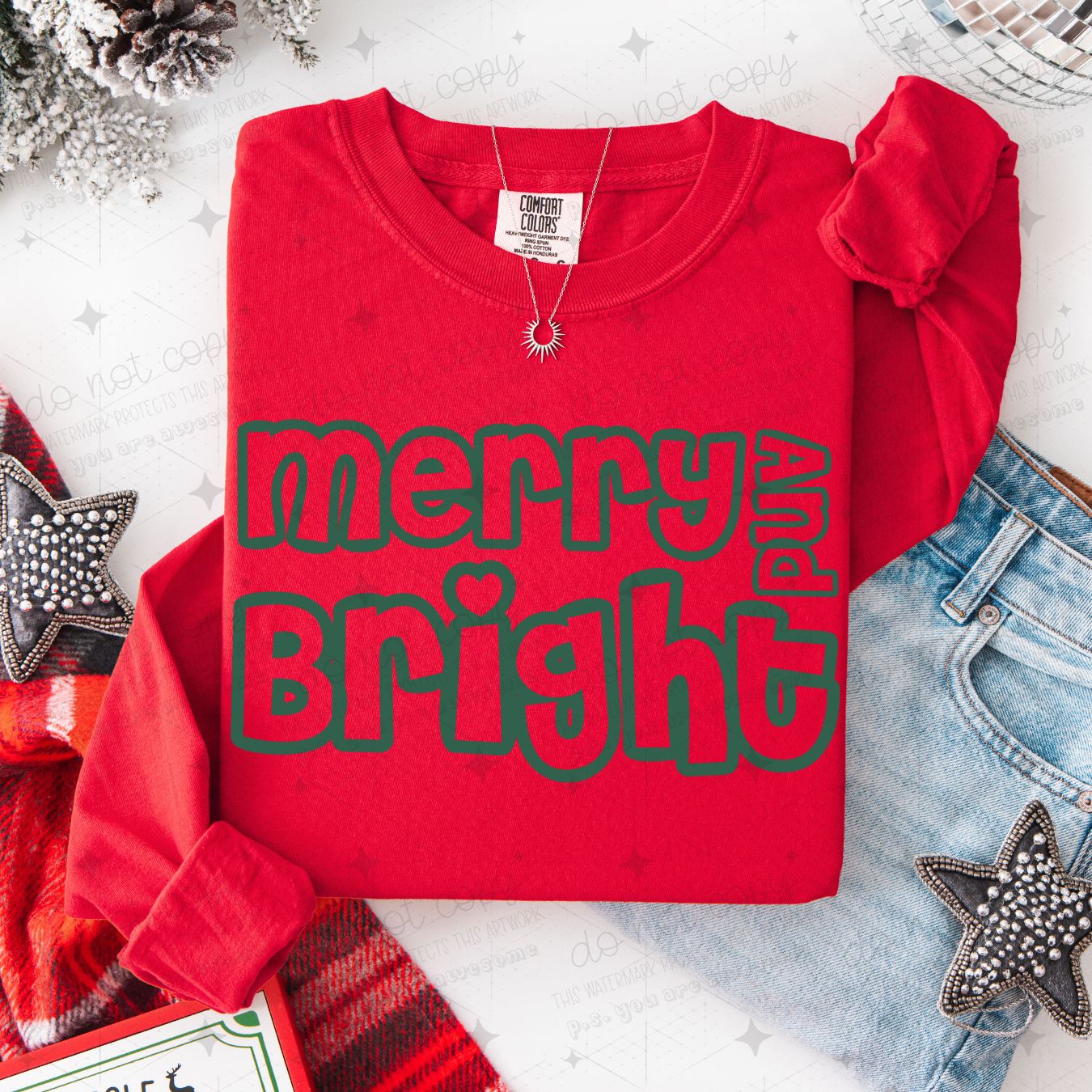 MERRY AND BRIGHT - DTF TRANSFER