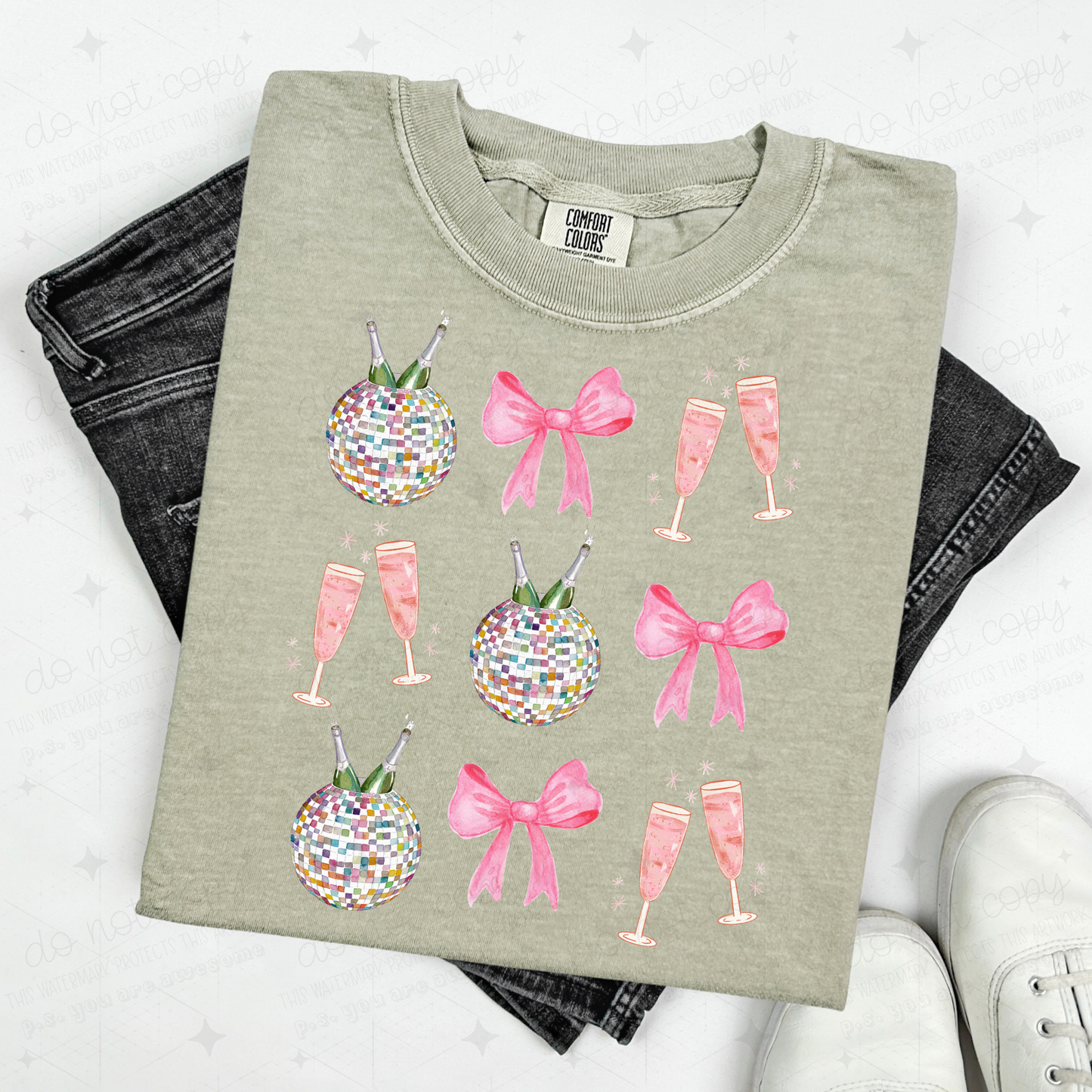 COQUETTE DISCO BALL CHEERS - DTF TRANSFER