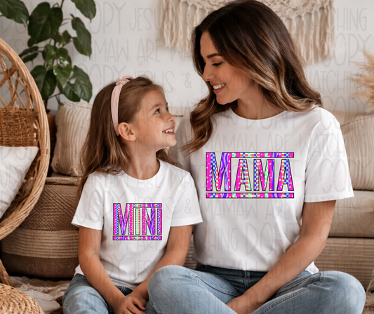 NEON CHECKER MAMA - DTF TRANSFER