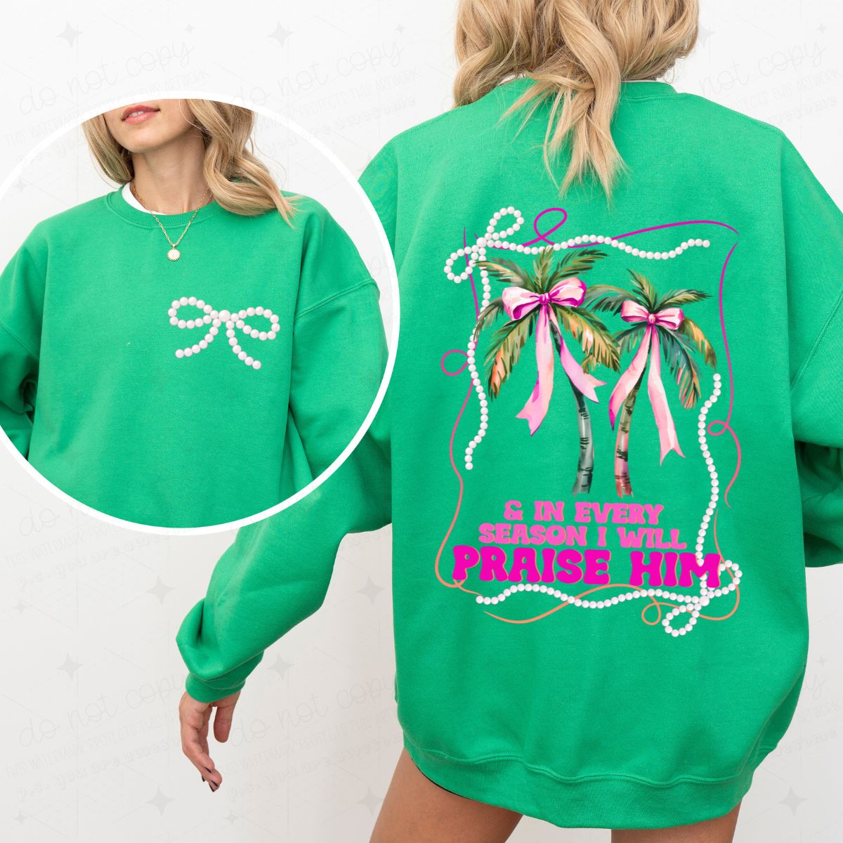 COQUETTE I WILL PRAISE HIM - FRONT+BACK - DTF TRANSFER – shopollieandco