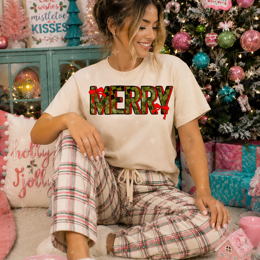 MERRY WITH BOWS - DTF TRANSFER