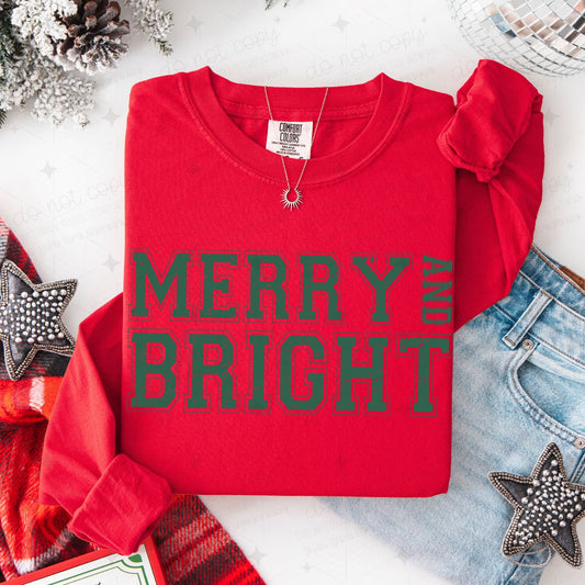 MERRY AND BRIGHT - DTF TRANSFER