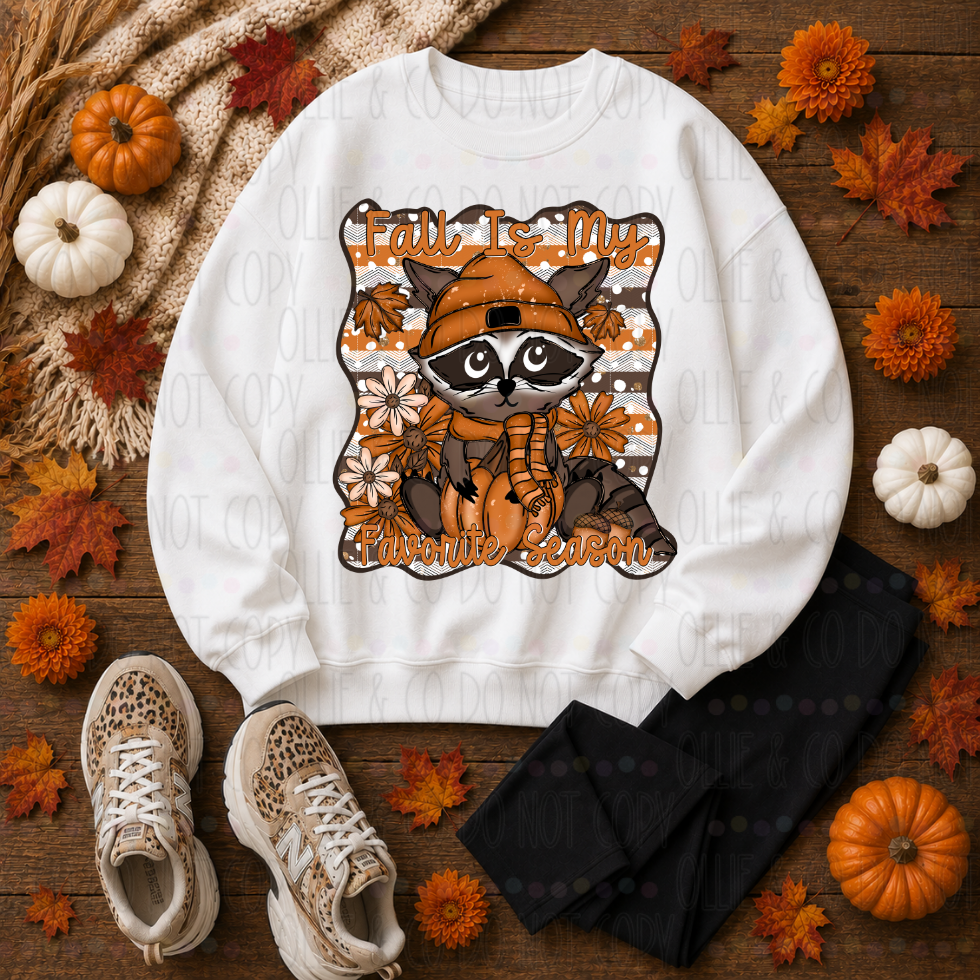 FALL IS MY FAVORITE SEASON RACCOON - DTF TRANSFER