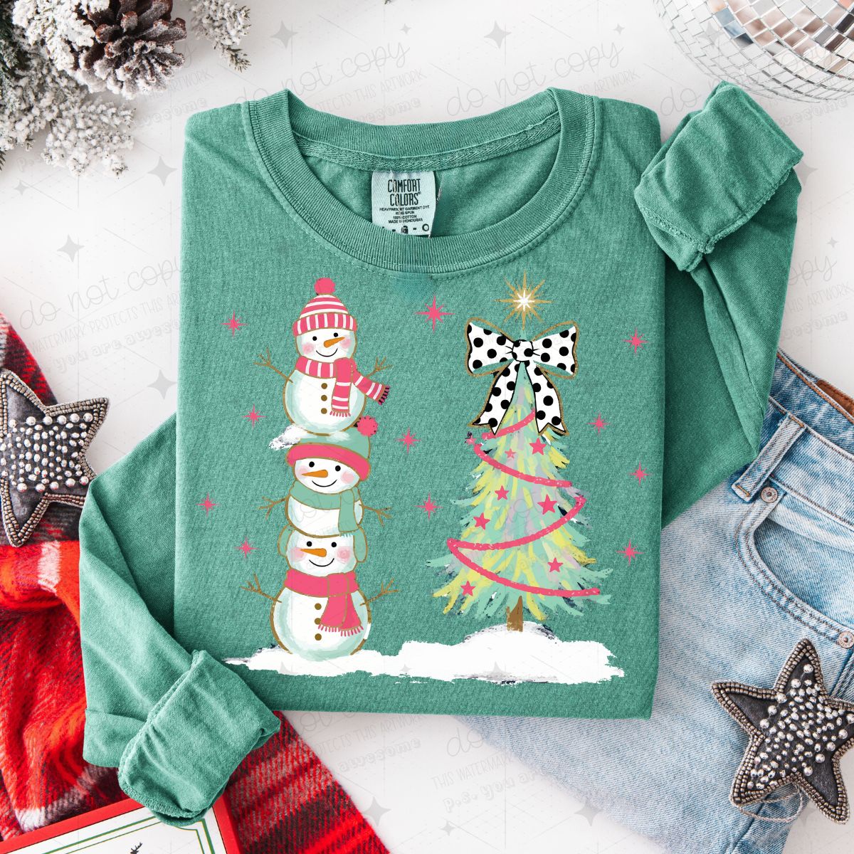 COQUETTE SNOWMEN AND A CHRISTMAS TREE - DTF TRANSFER