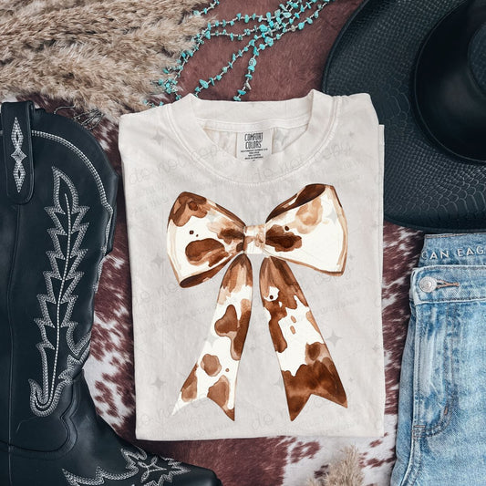 COQUETTE COW PRINT BOW - DTF TRANSFER