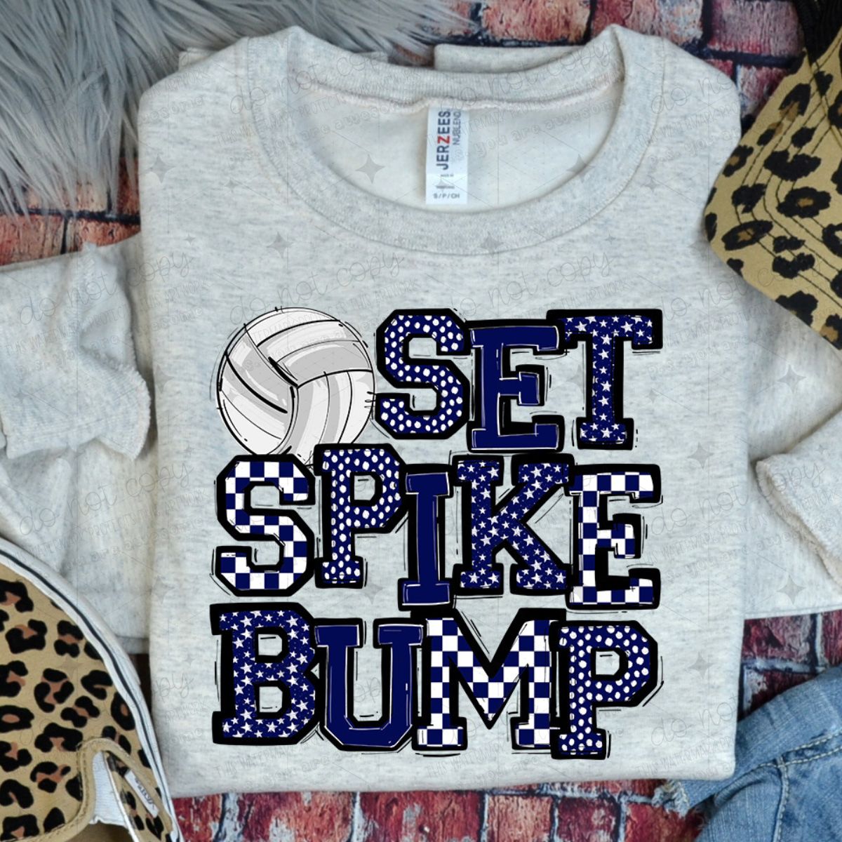 SET SPIKE BUMP - NAVY BLUE - DTF TRANSFER