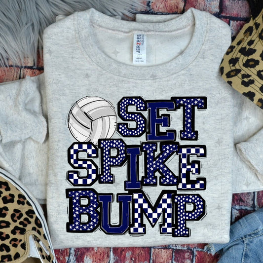 SET SPIKE BUMP - NAVY BLUE - DTF TRANSFER