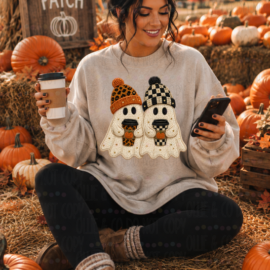 FALL GHOSTS - FAUX YARN - DTF TRANSFER