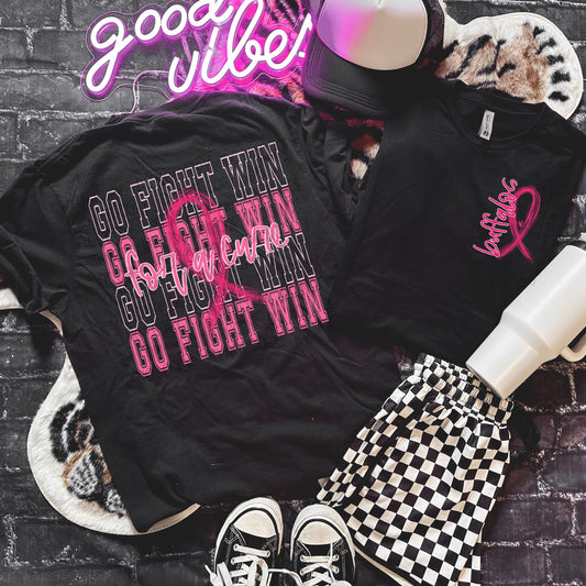 Go Fight Win for a Cure with mascot pocket- front & back