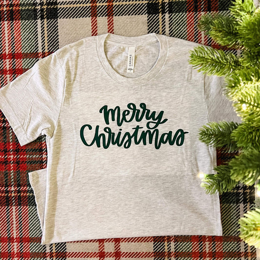 Merry Christmas script Tee