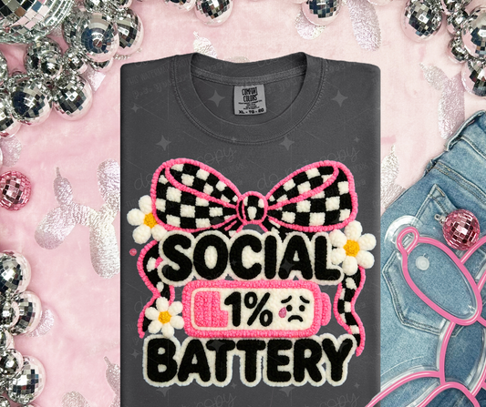 SOCIAL BATTERY 1% - DTF TRANSFER