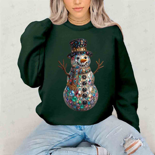 MULTI COLOR SNOWMAN - FAUX RHINESTONES - DTF TRANSFER