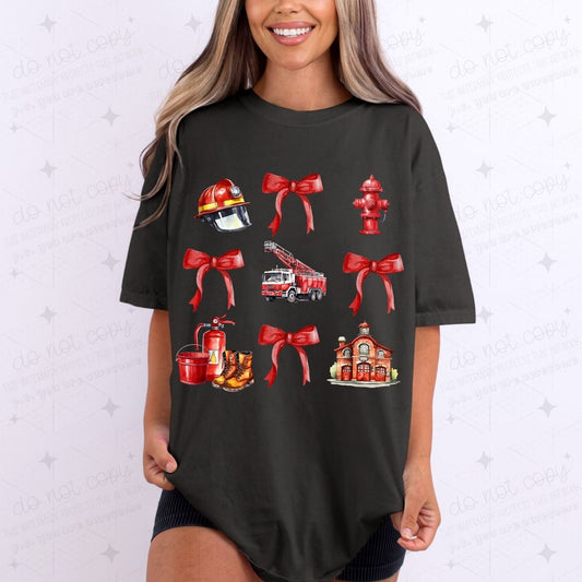 COQUETTE FIREFIGHTER COLLAGE - DTF TRANSFER