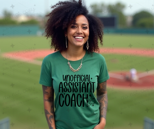 UNOFFICIAL ASSISTANT COACH BLACK - EXCLUSIVE DESIGN- DTF TRANSFER