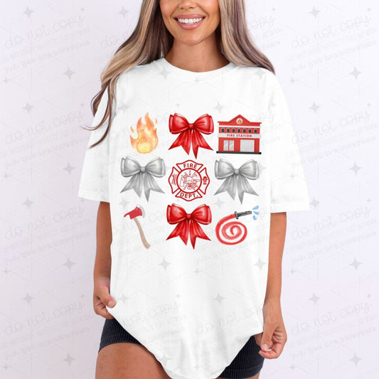 COQUETTE FIREFIGHTER COLLAGE - DTF TRANSFER