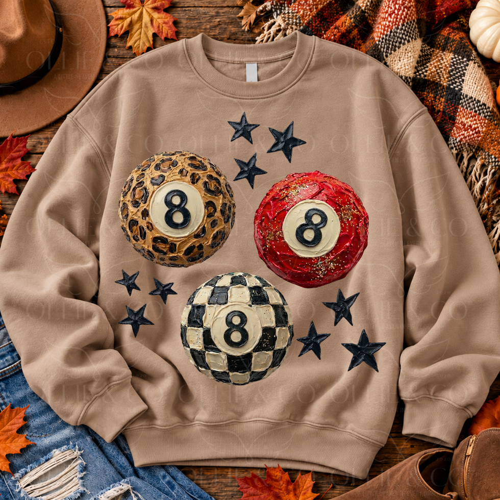 8 BALL COLLAGE - FAUX PAINT - DTF TRANSFER