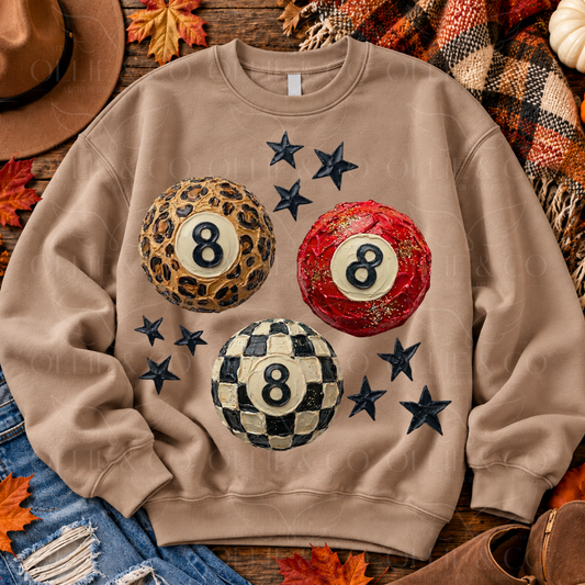 8 BALL COLLAGE - FAUX PAINT - DTF TRANSFER