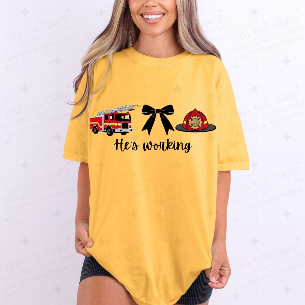 COQUETTE HE'S WORKING - DTF TRANSFER